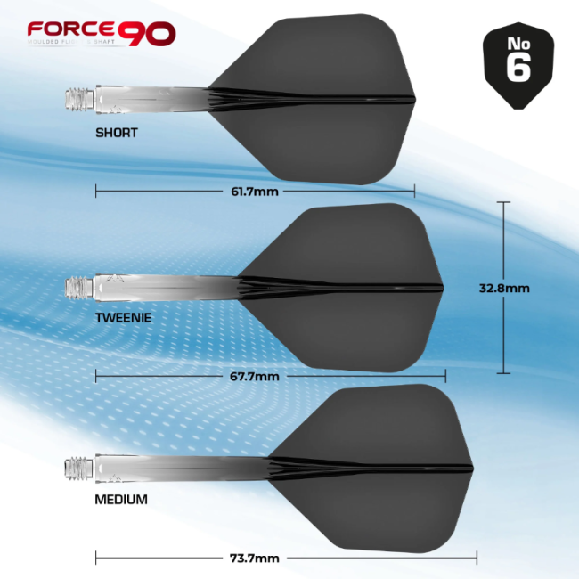 Mission Force 90 Moulded Flight & Shaft System Schwarz/Transparent - Standard No6